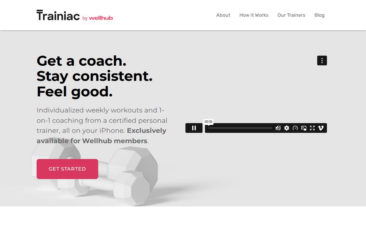 Trainiac website preview