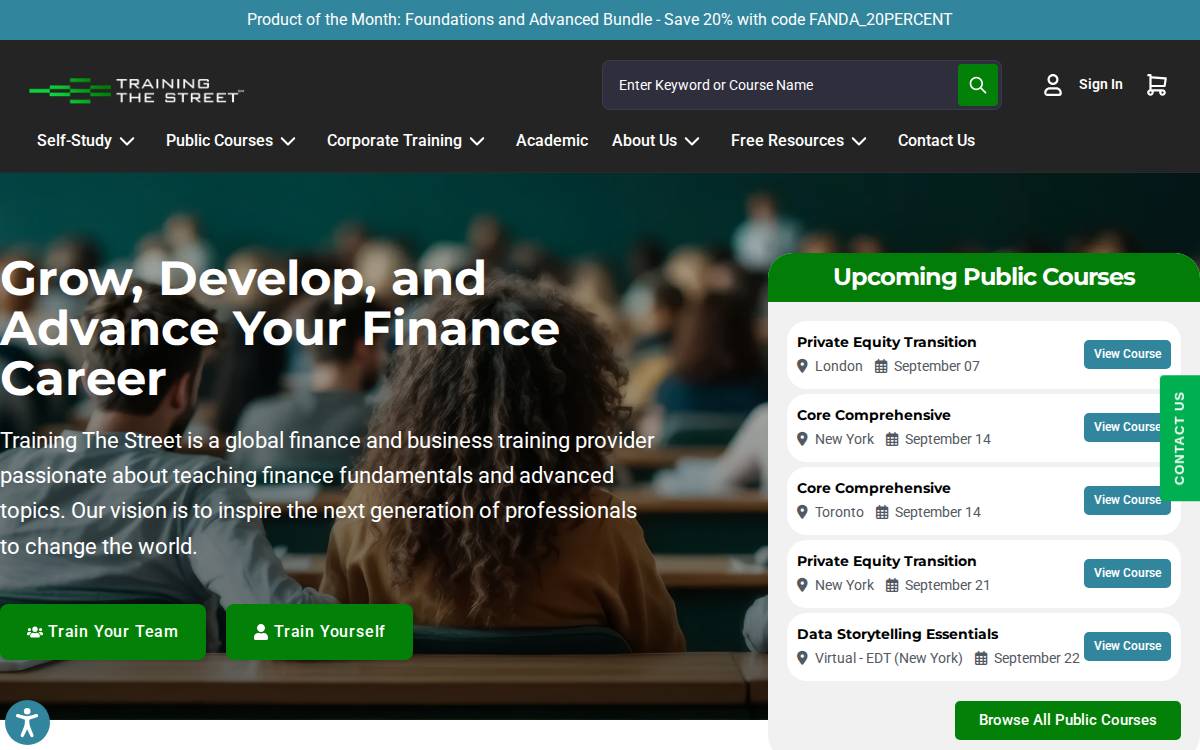Trainingthestreet website preview