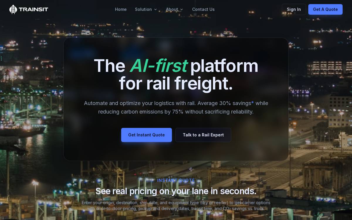 Trainsit website preview