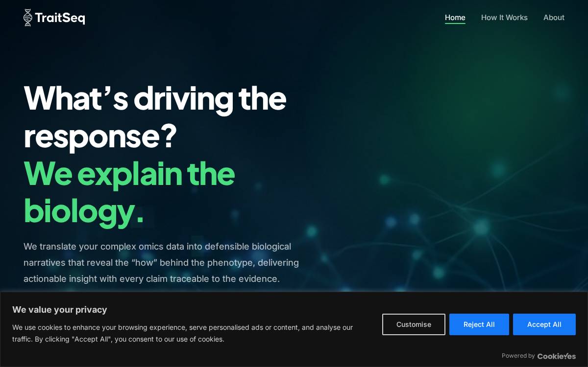 Traitseq website preview