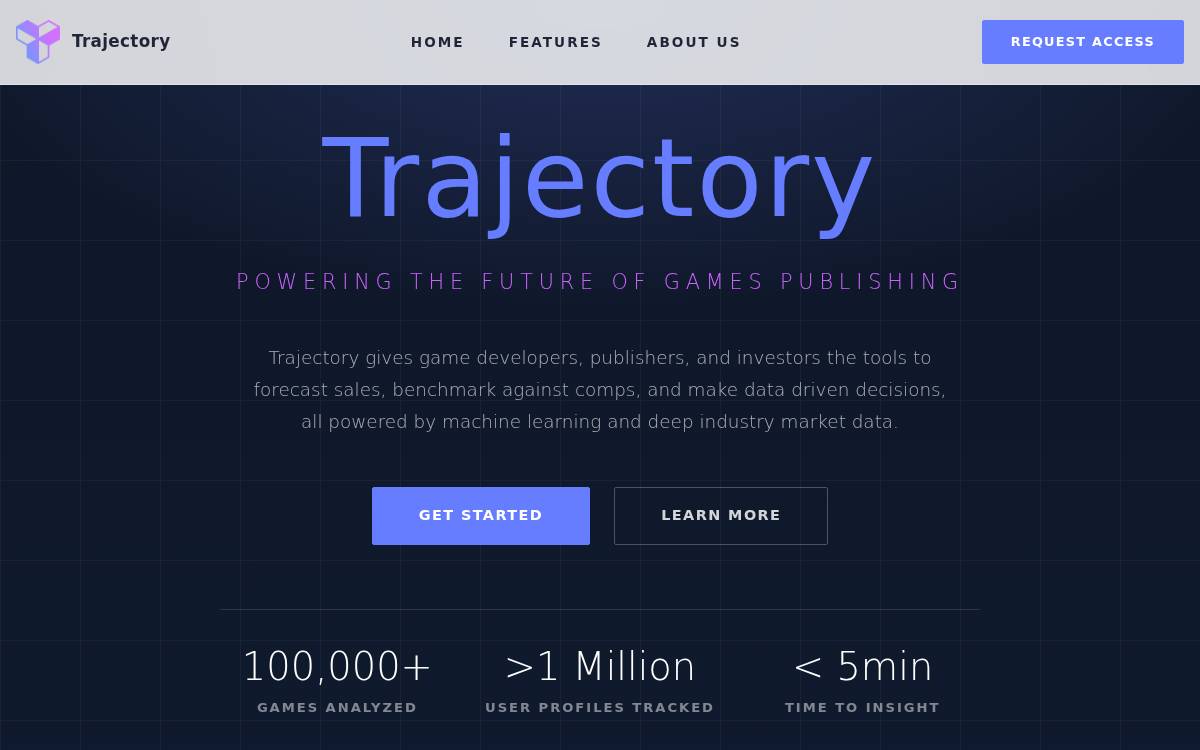Trajectory Media website preview