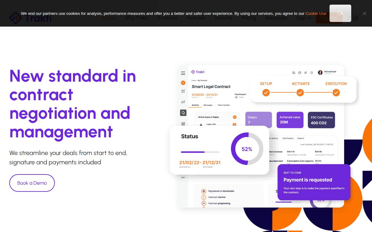 Trakti website preview