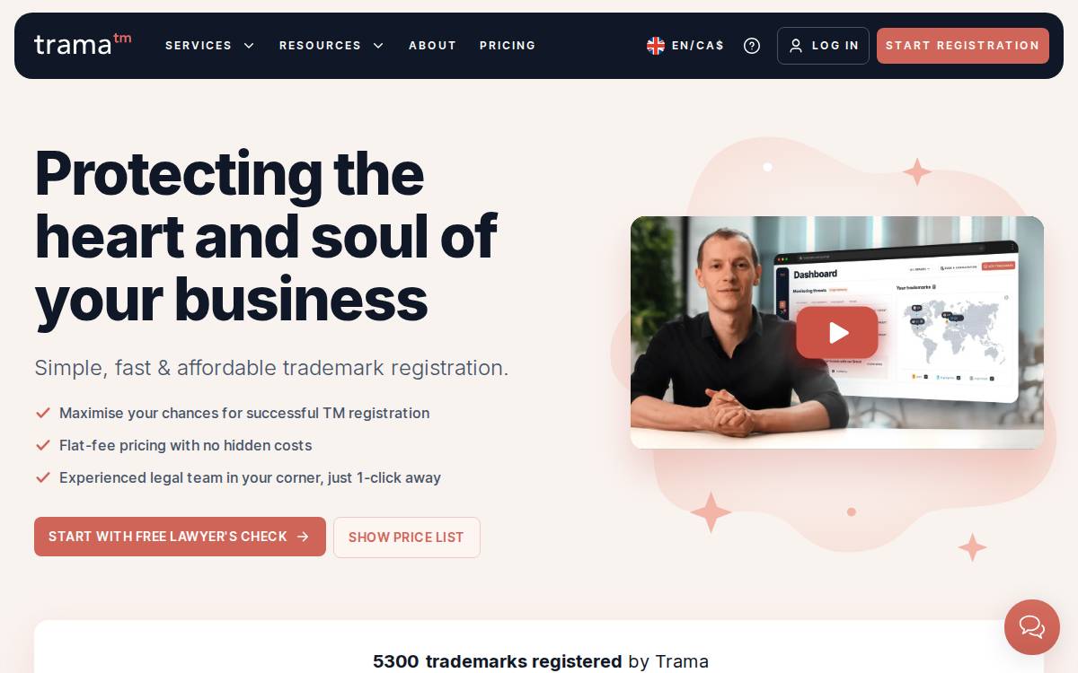 Tramatm website preview