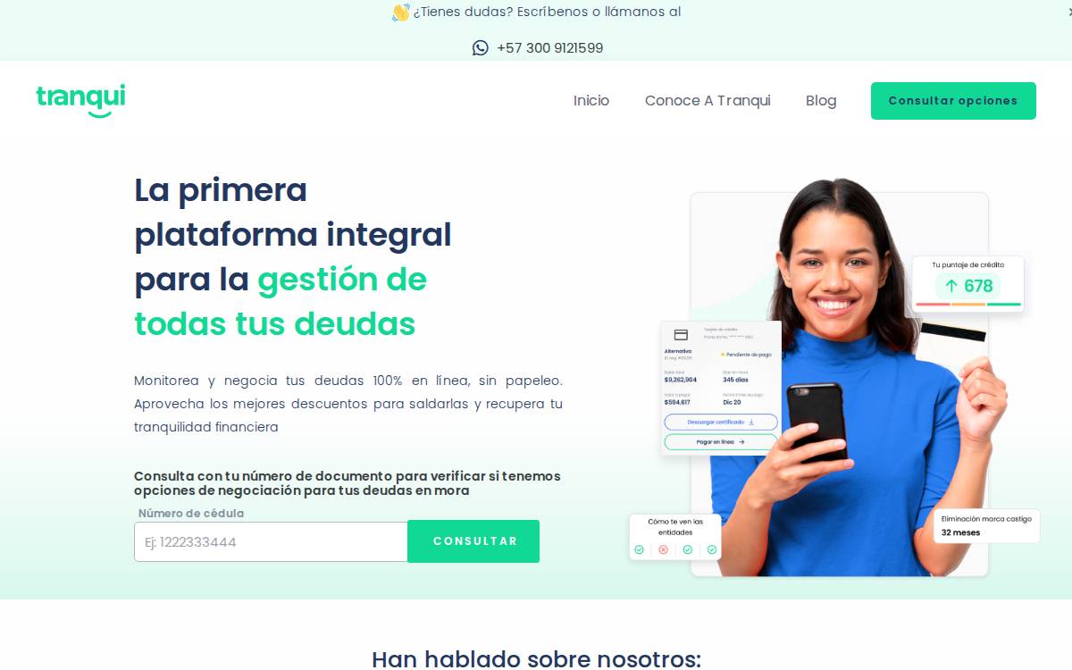 Tranqui Finanzas website preview