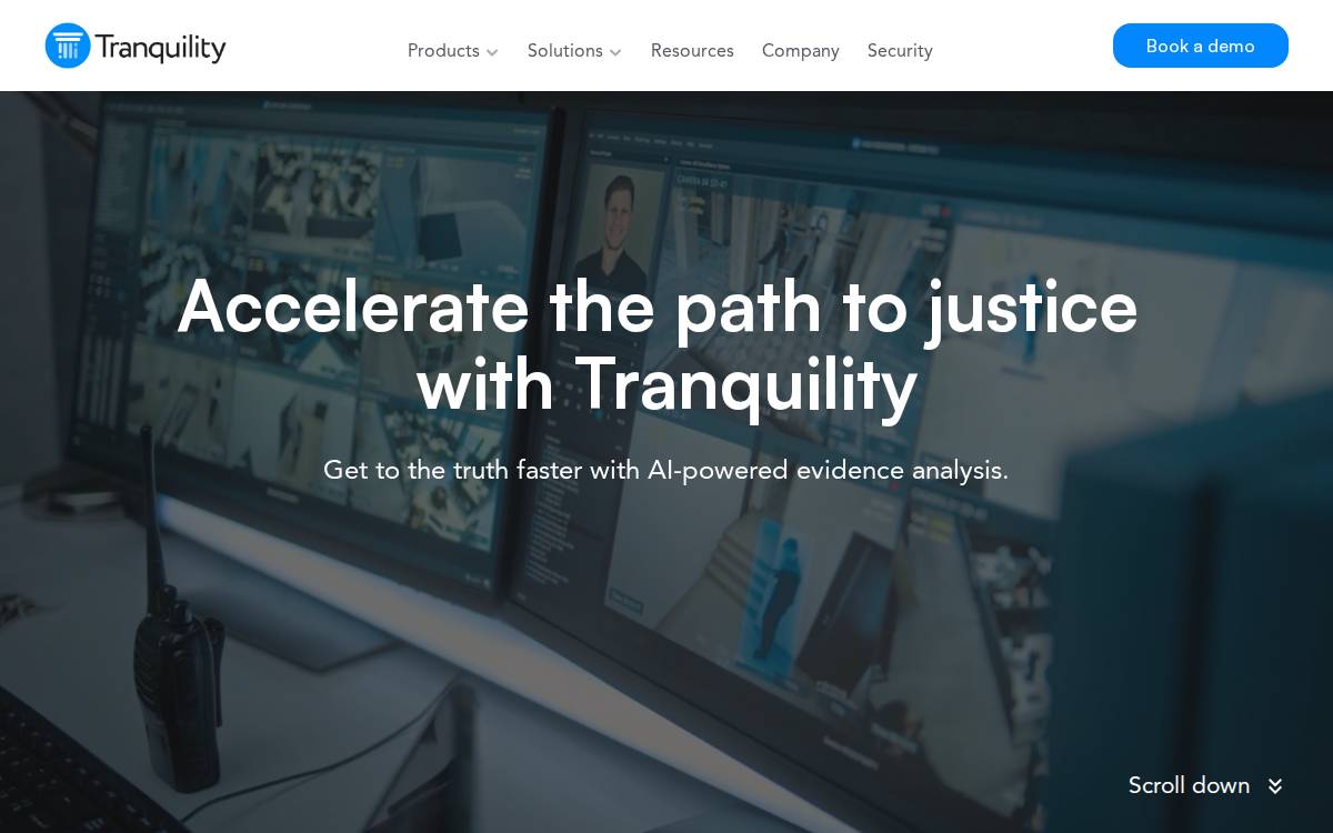 TranquilityAI website preview