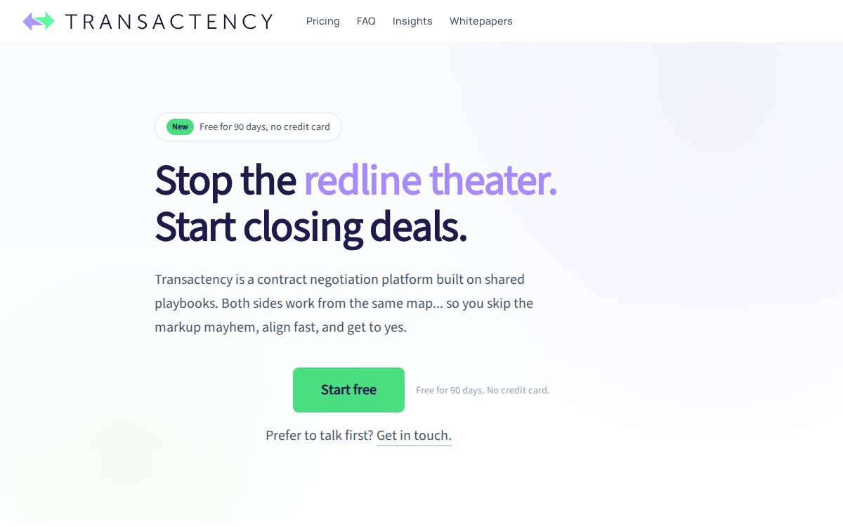 Transactency website preview