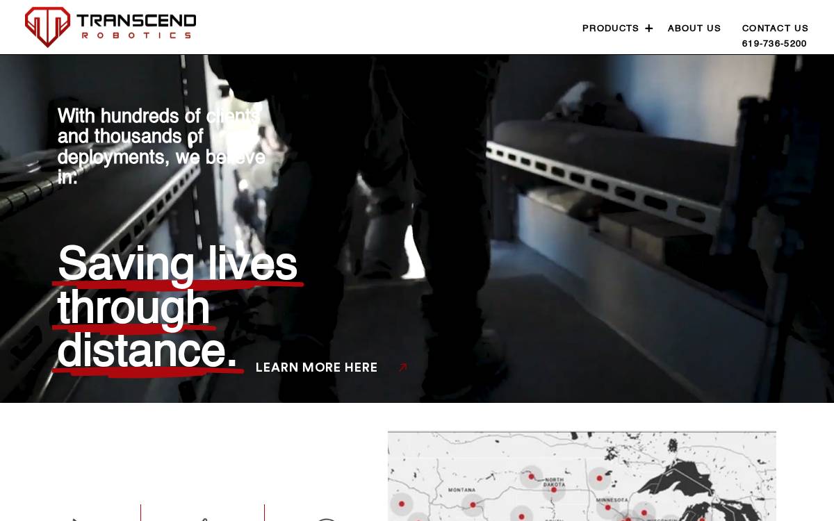 Transcend Robotics website preview