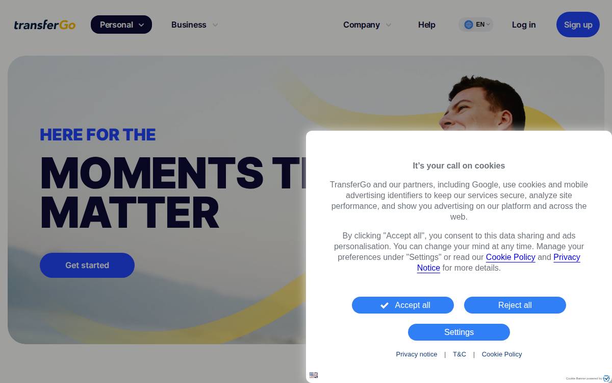 Transfer Go website preview