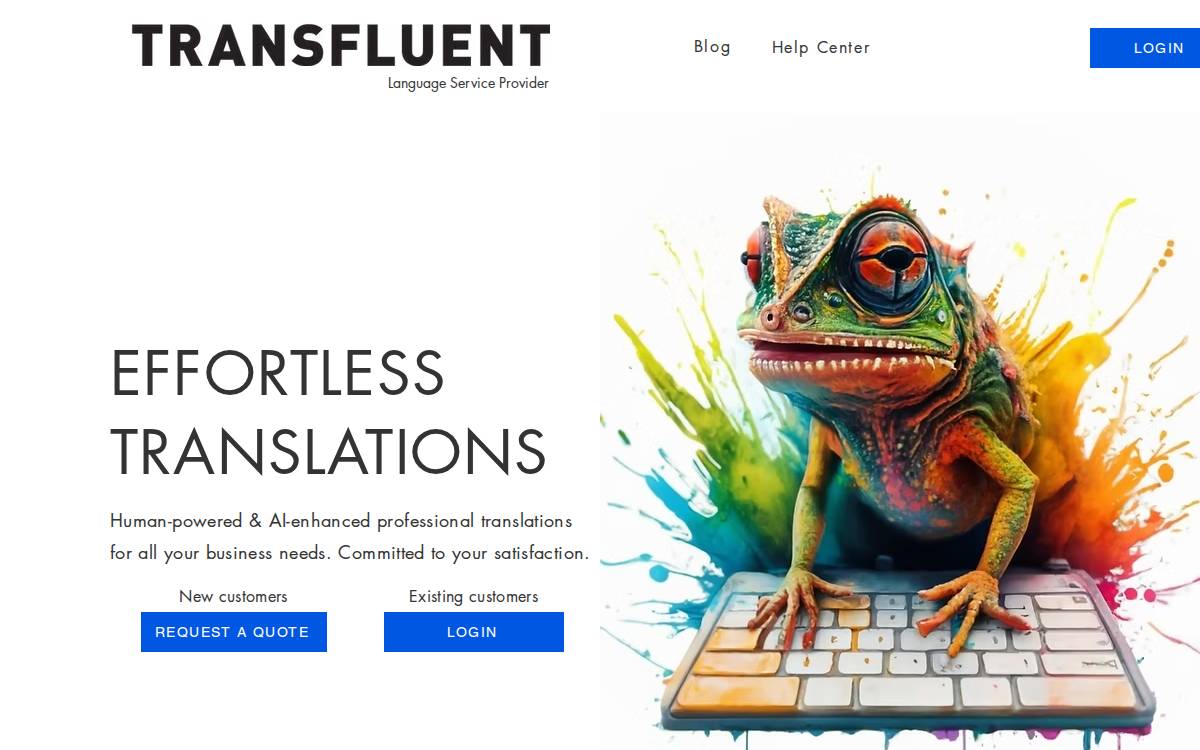 Transfluent website preview