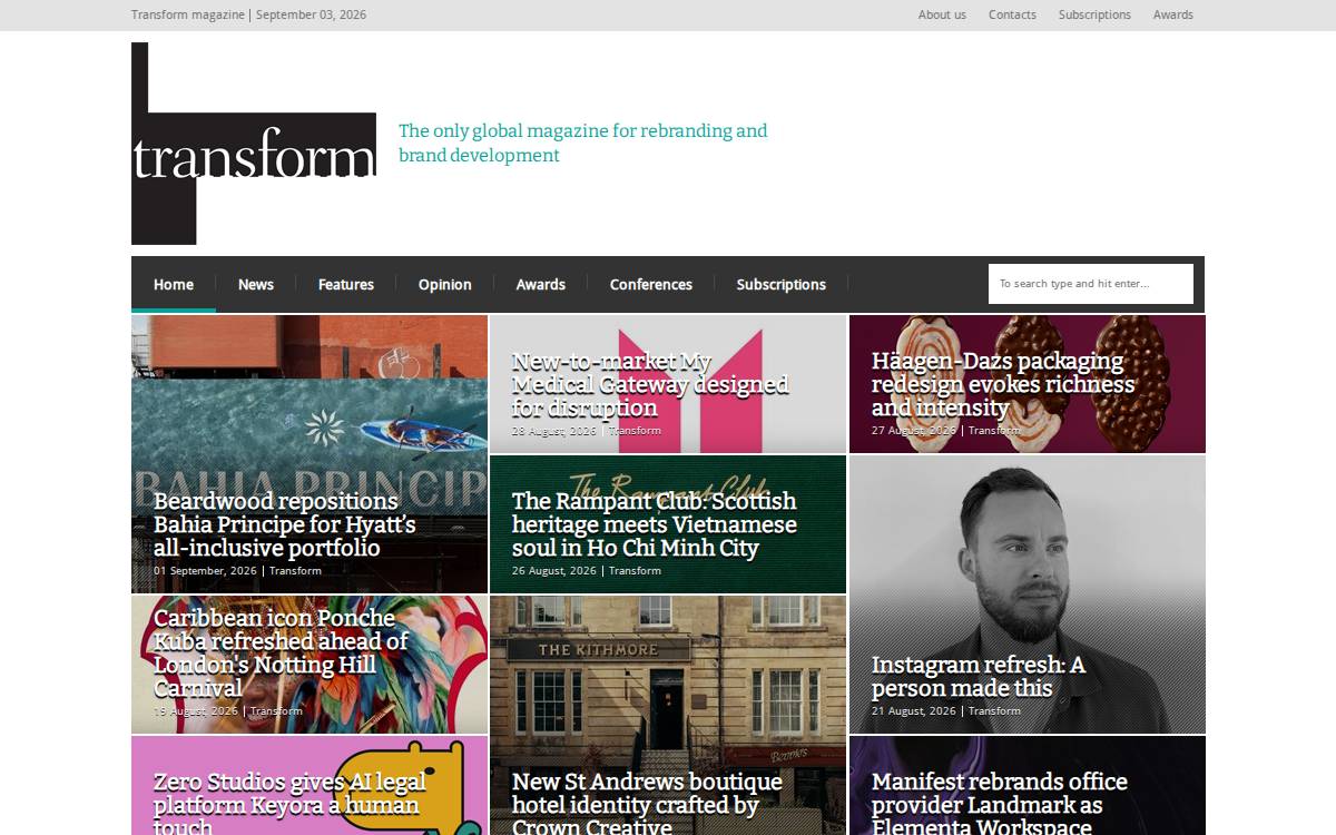 Transformmagazine website preview