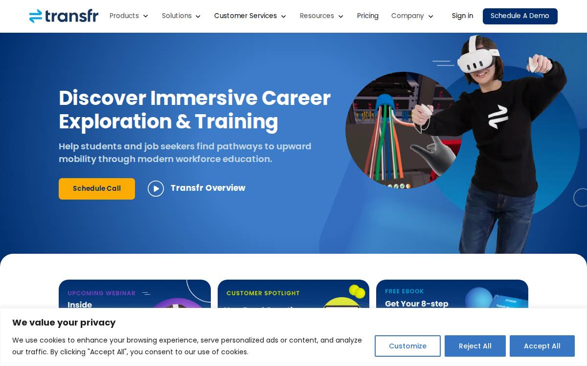 Transfr website preview