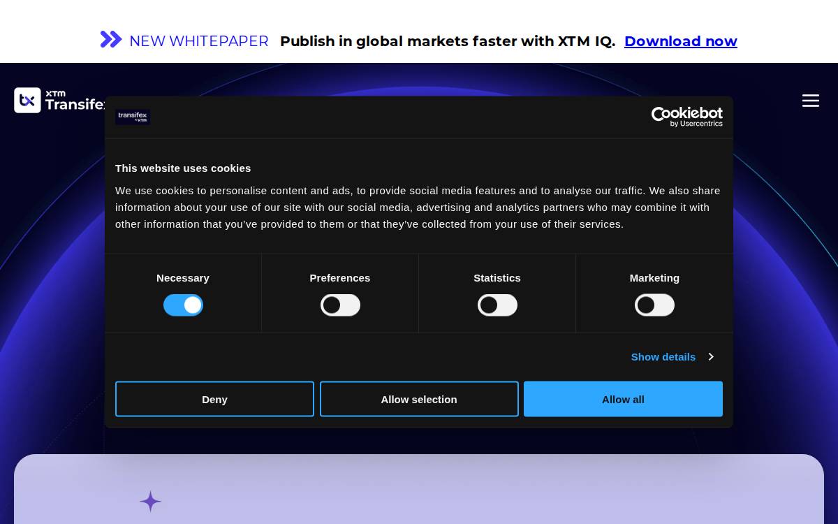 Transifex website preview
