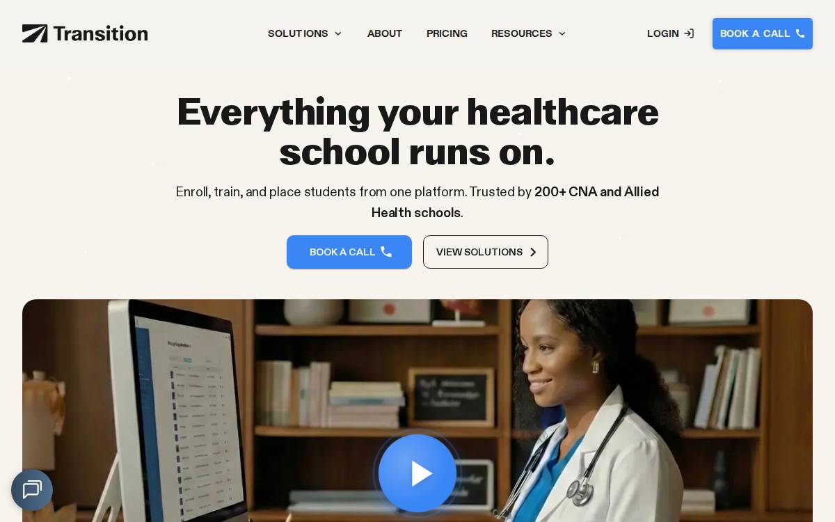 Transition website preview