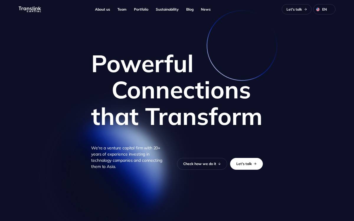 Translink Capital website preview