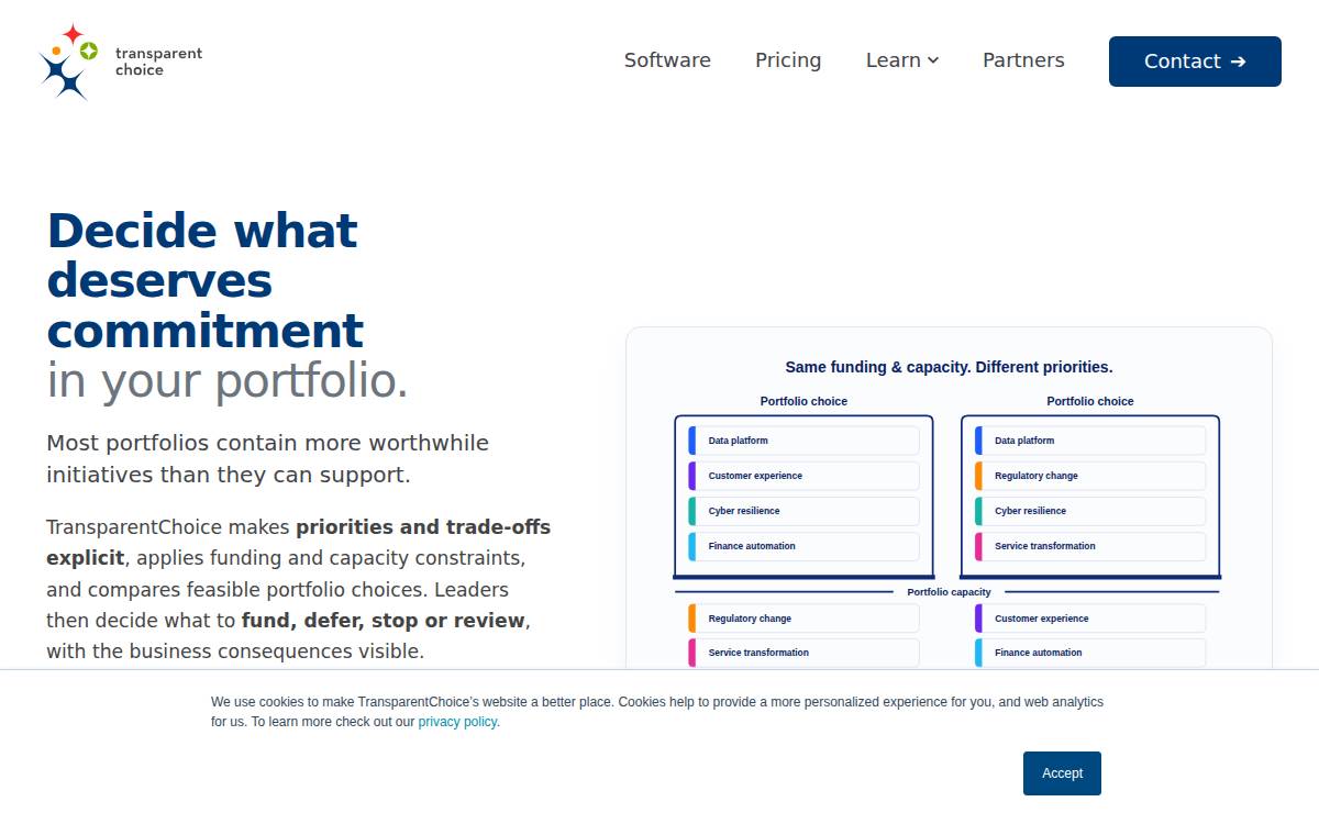 Transparent Choice - company website preview