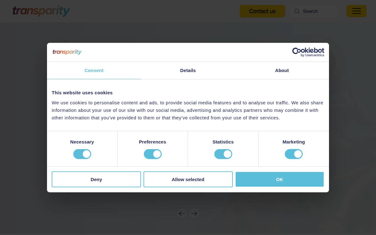 Transparity website preview