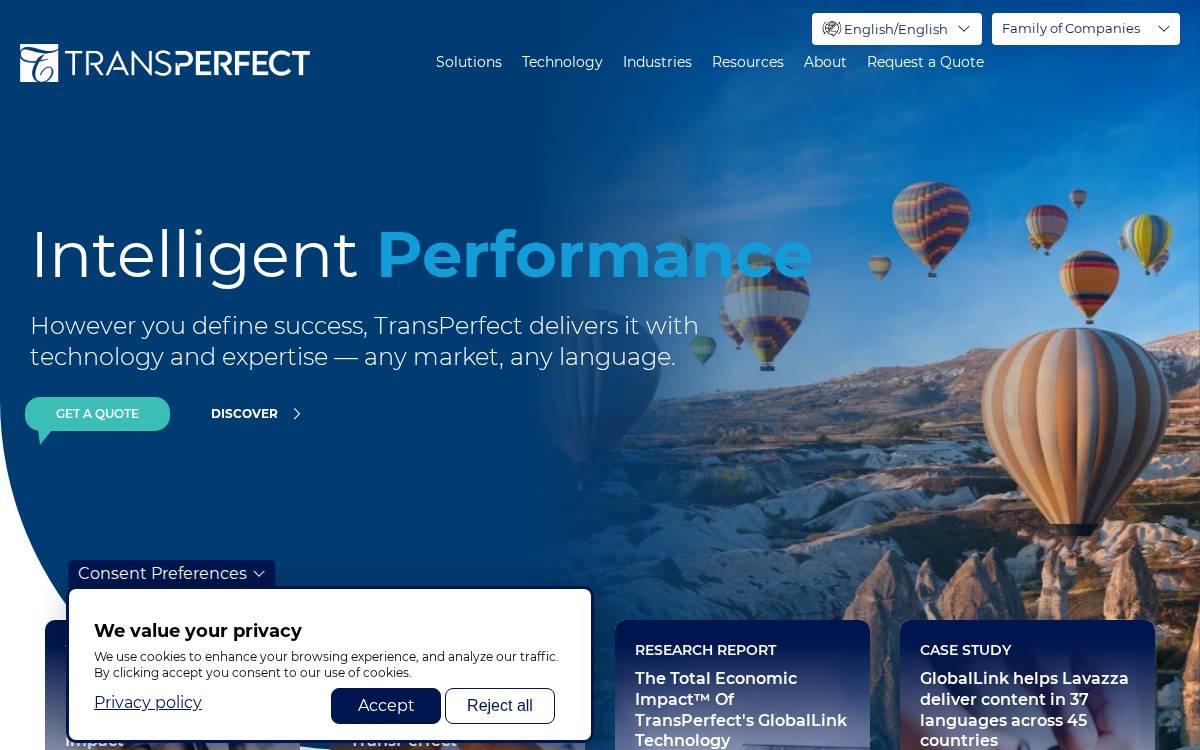 Transperfect website preview