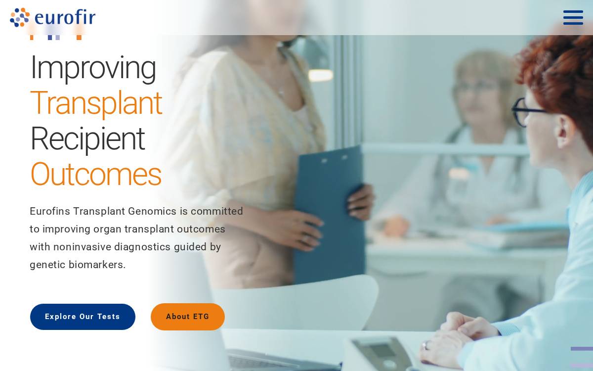 Transplant Genomics website preview
