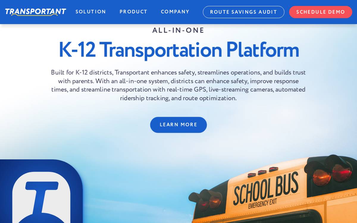 Transportant website preview