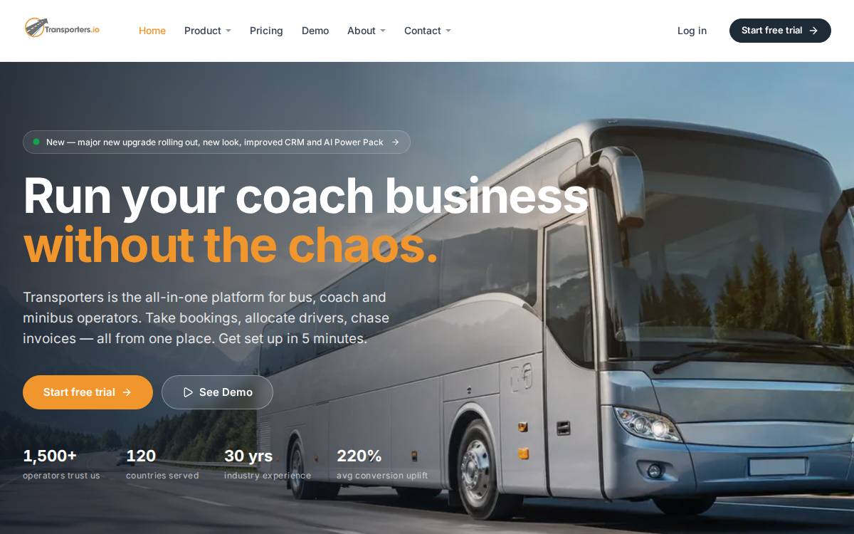 Transporters website preview