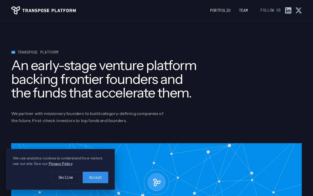 Transposeplatform website preview