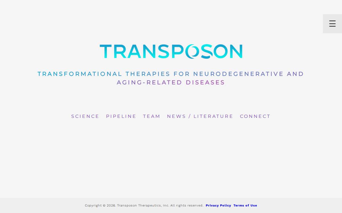 Transposon Therapeutics website preview