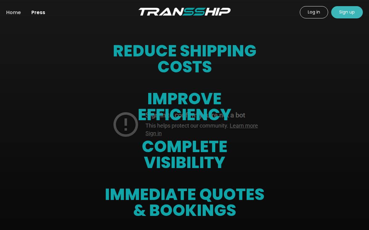 Transship Corp website preview