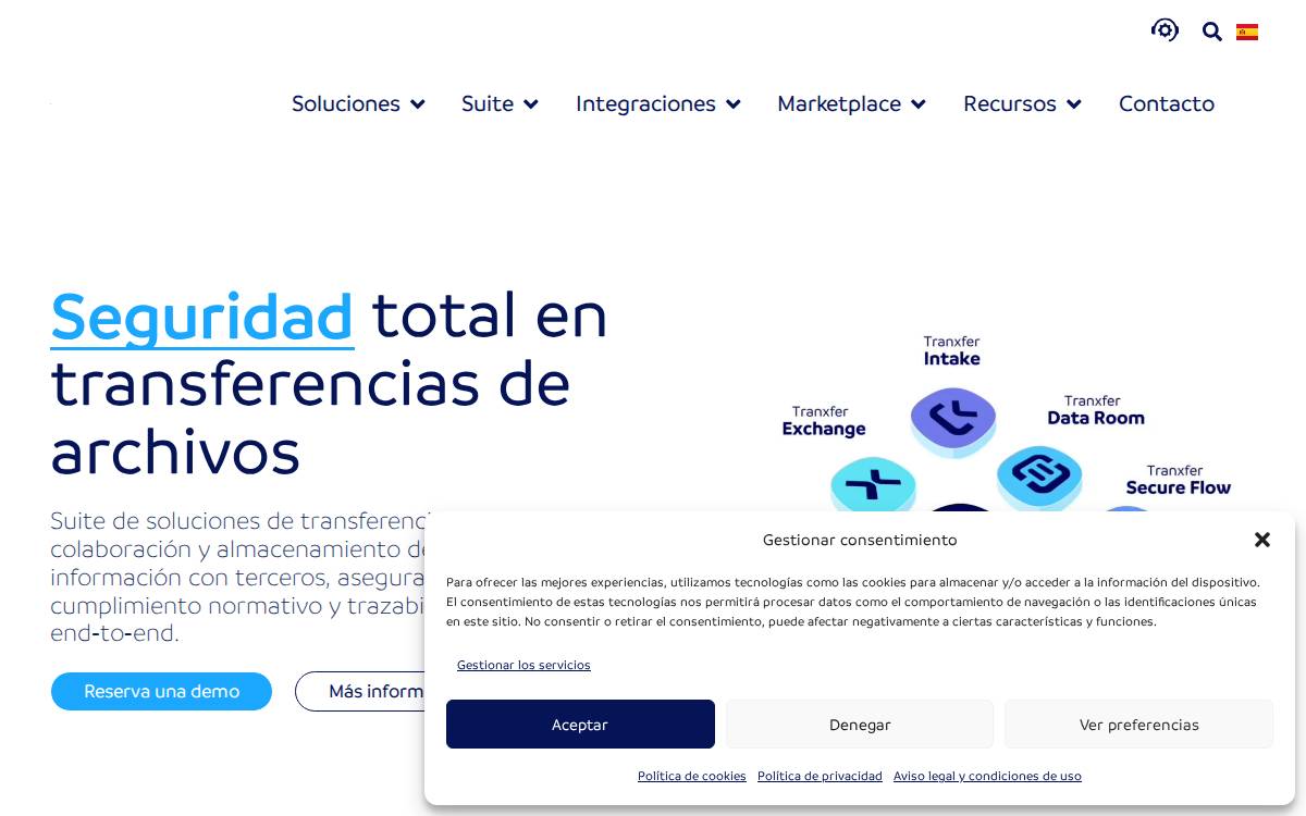 Tranxfer website preview