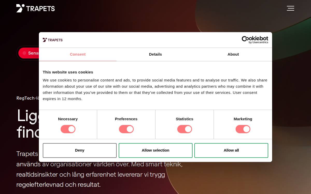 Trapets website preview