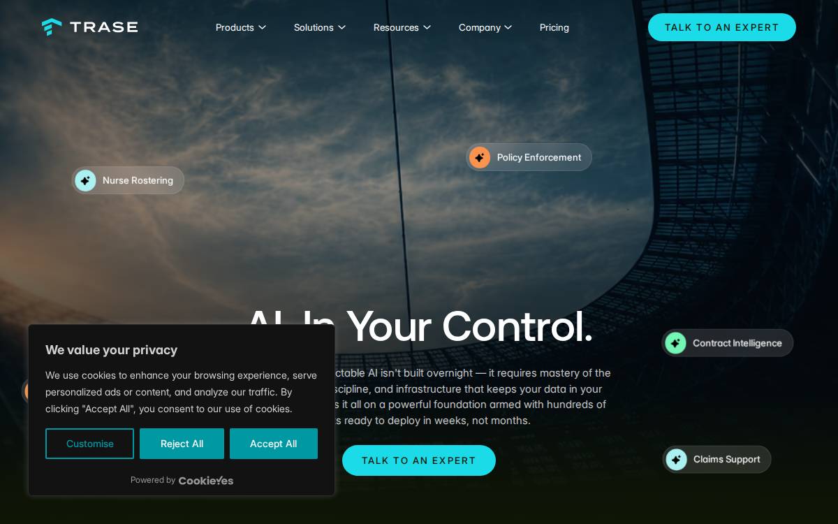 Trase website preview