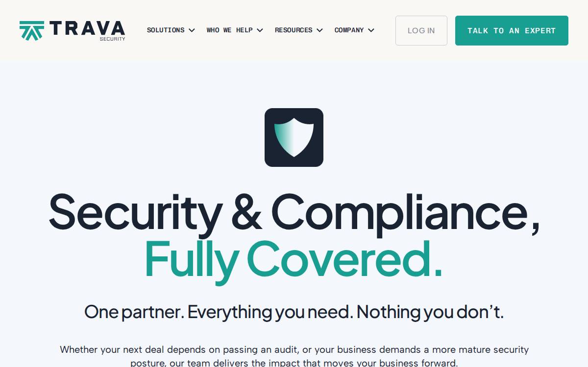 Trava Security website preview