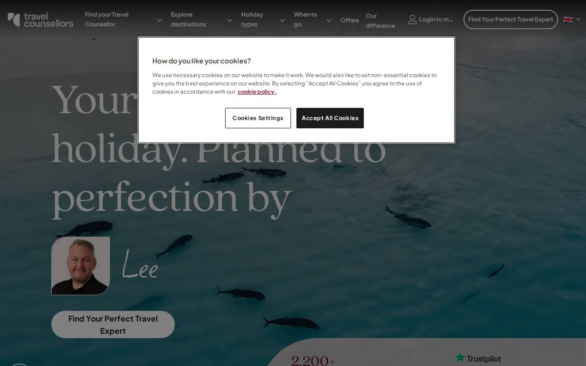 Travel Counsellors website preview