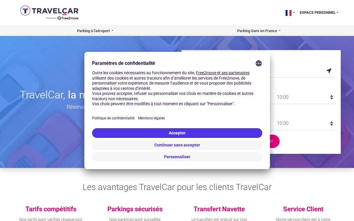 TravelCar website preview