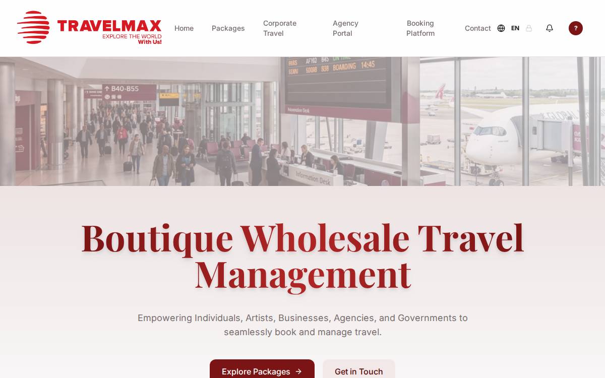TravelMax website preview