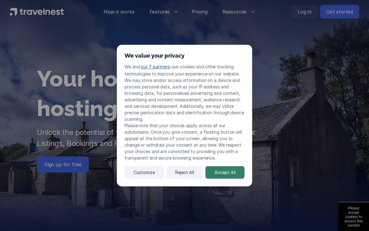 Travelnest website preview