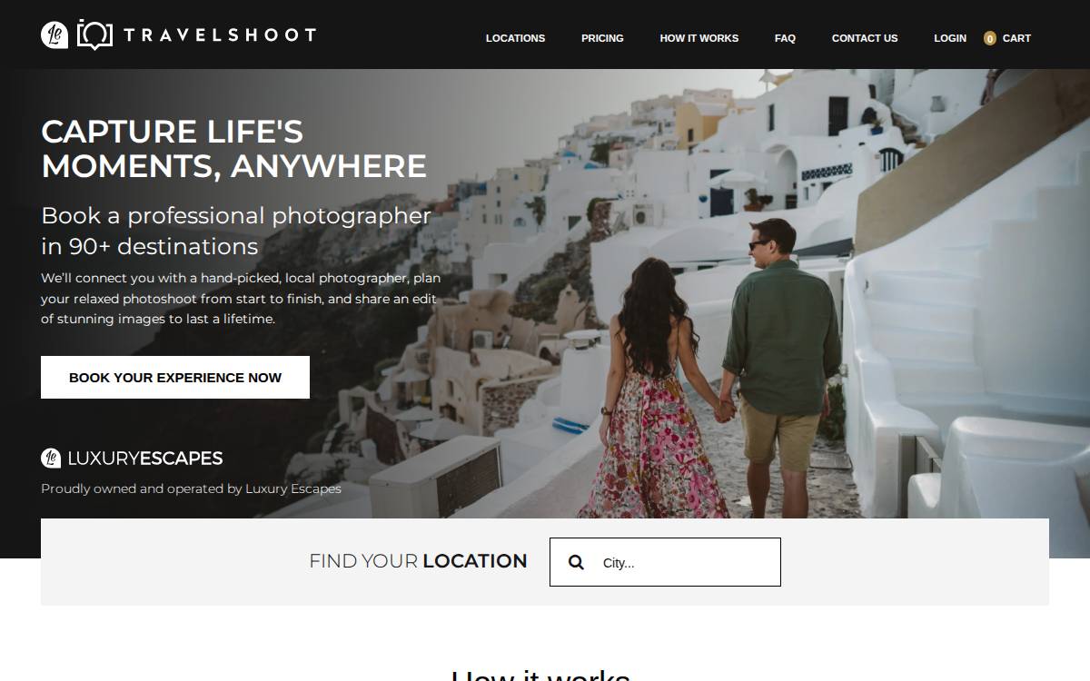 Travelshoot website preview