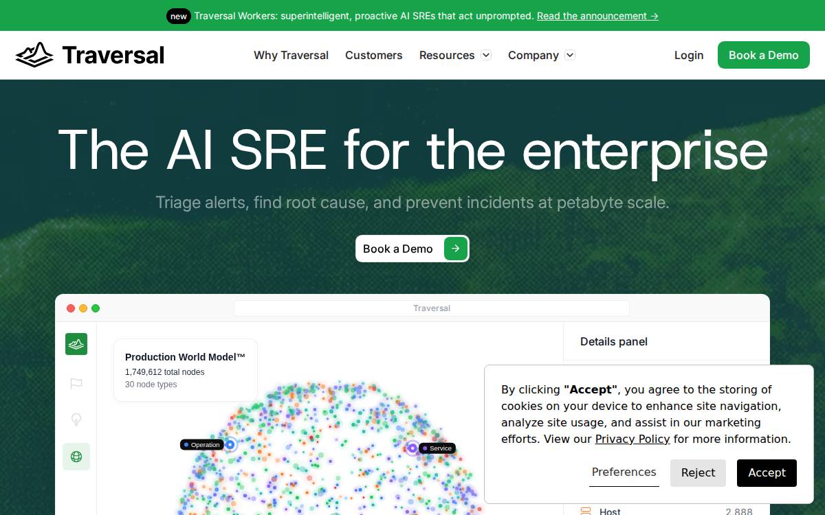 Traversal website preview