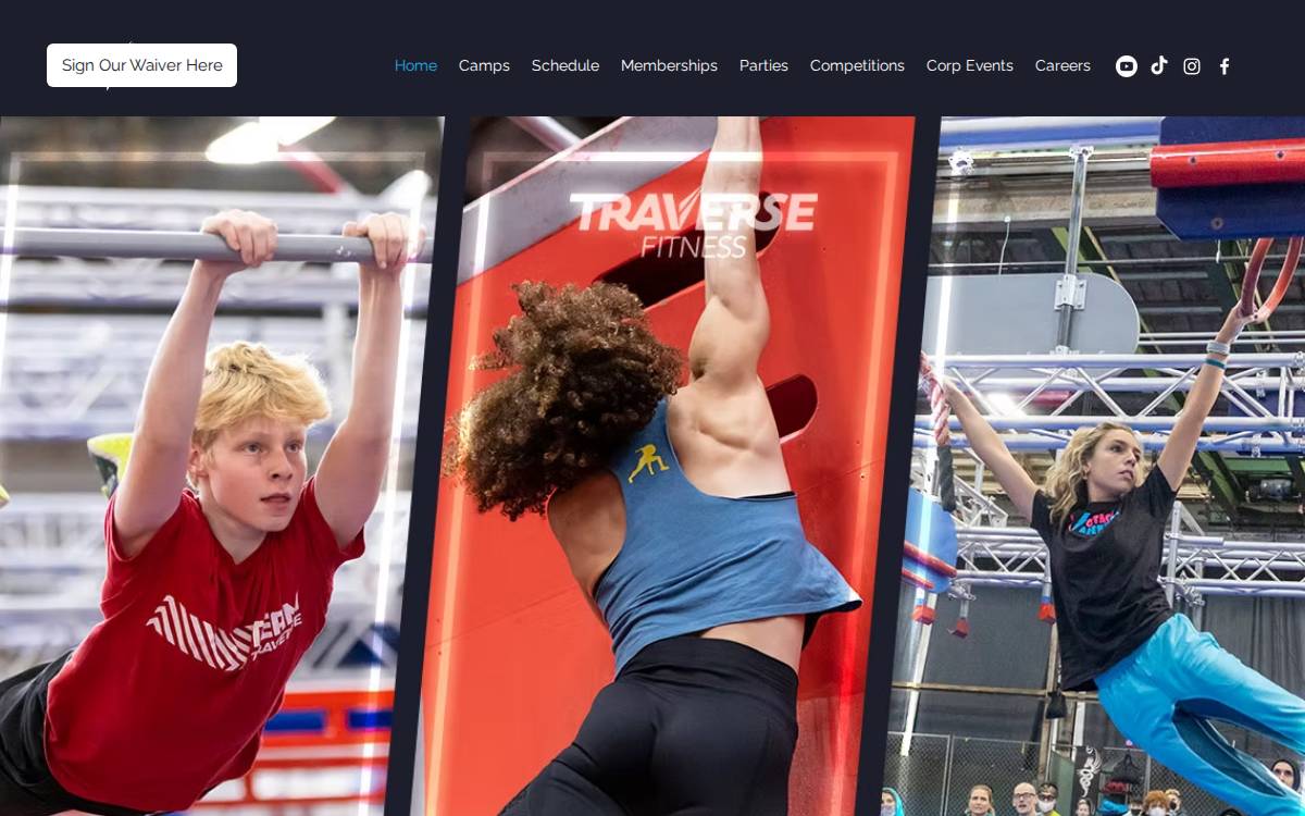 Traverse Fitness website preview