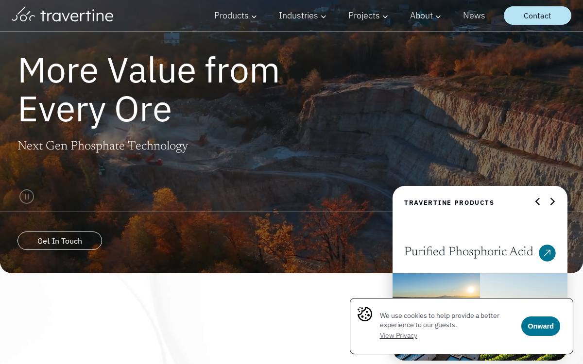 Travertine website preview