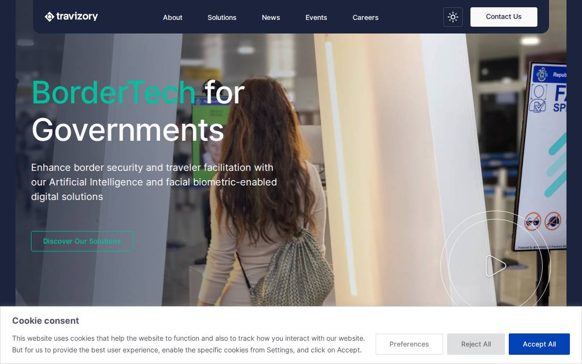 Travizory website preview