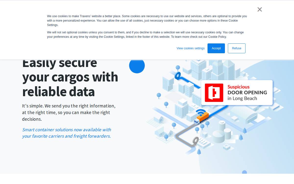 Traxens website preview
