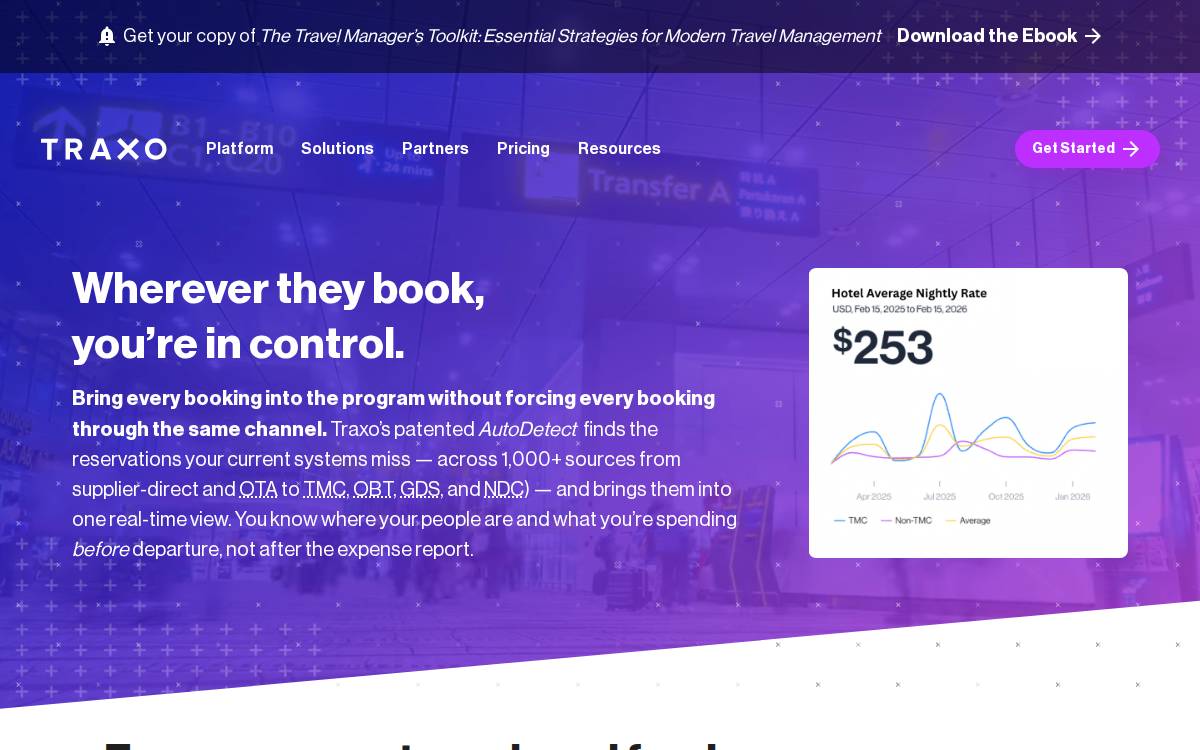 Traxo website preview