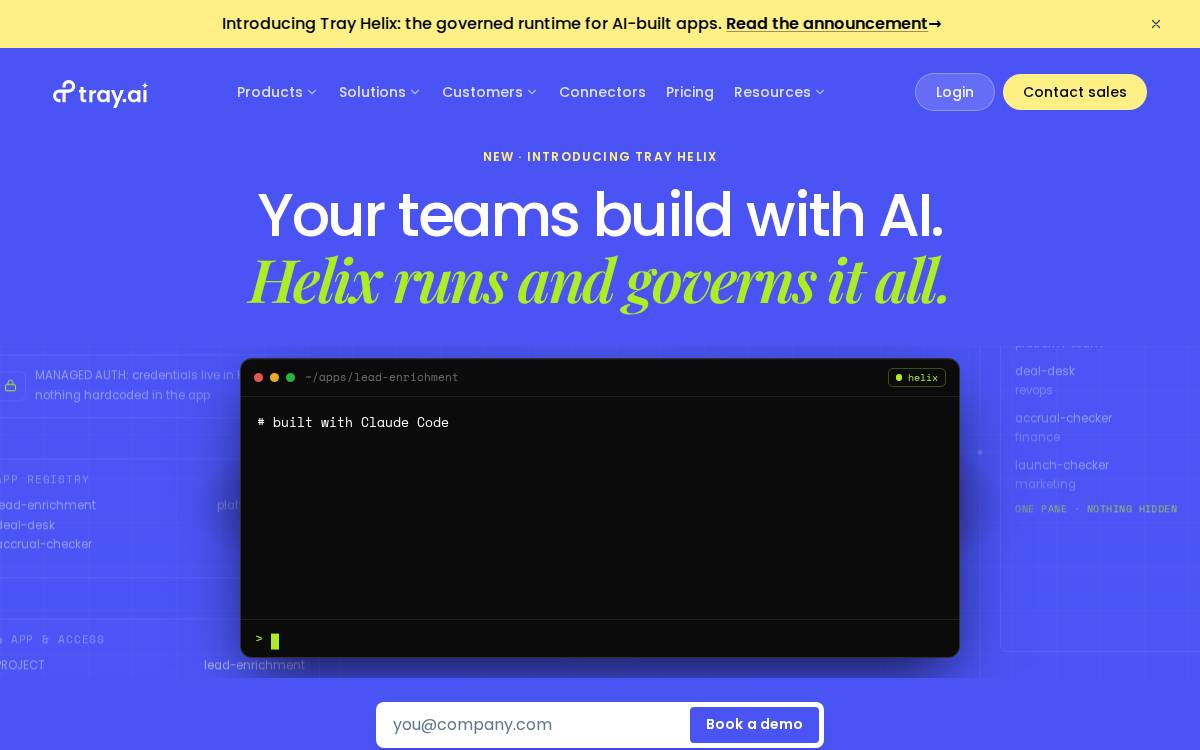 Tray website preview