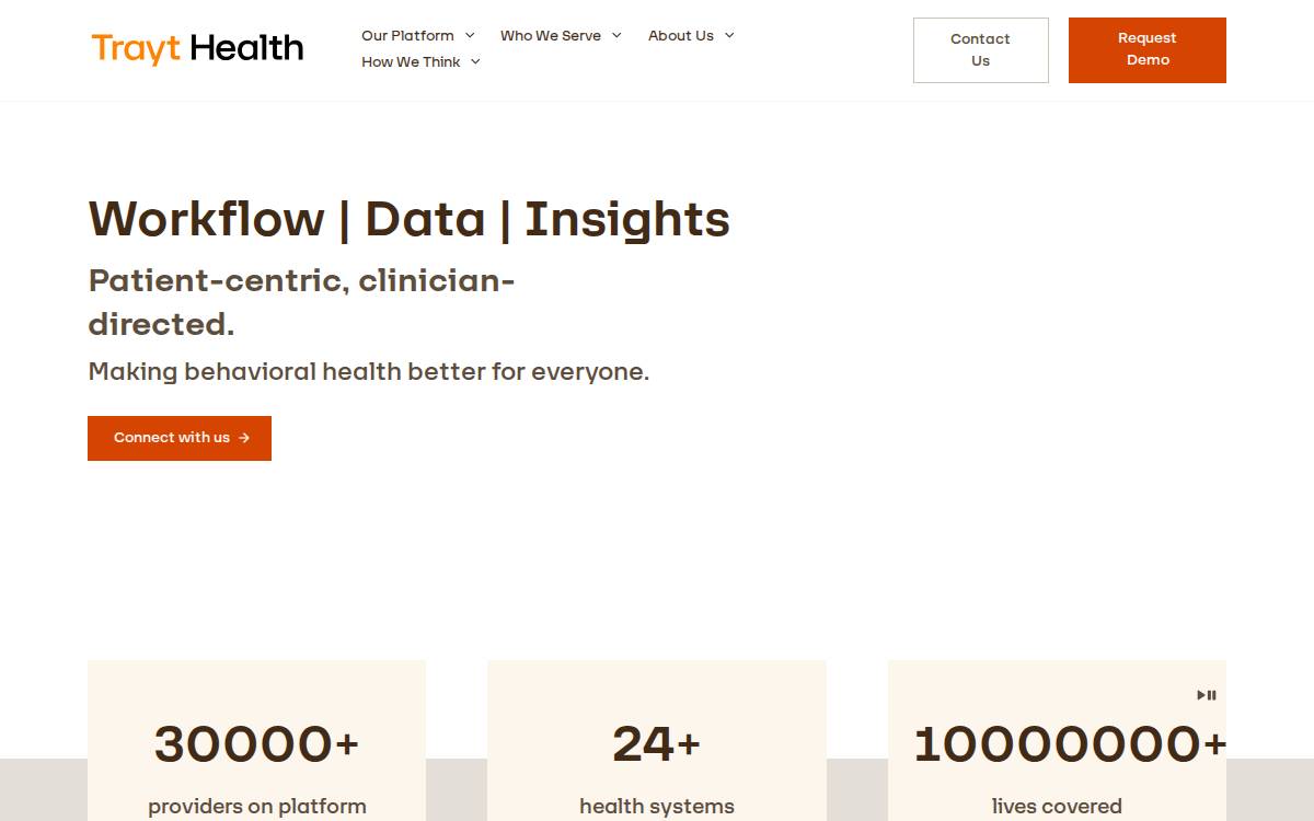 Trayt Health website preview