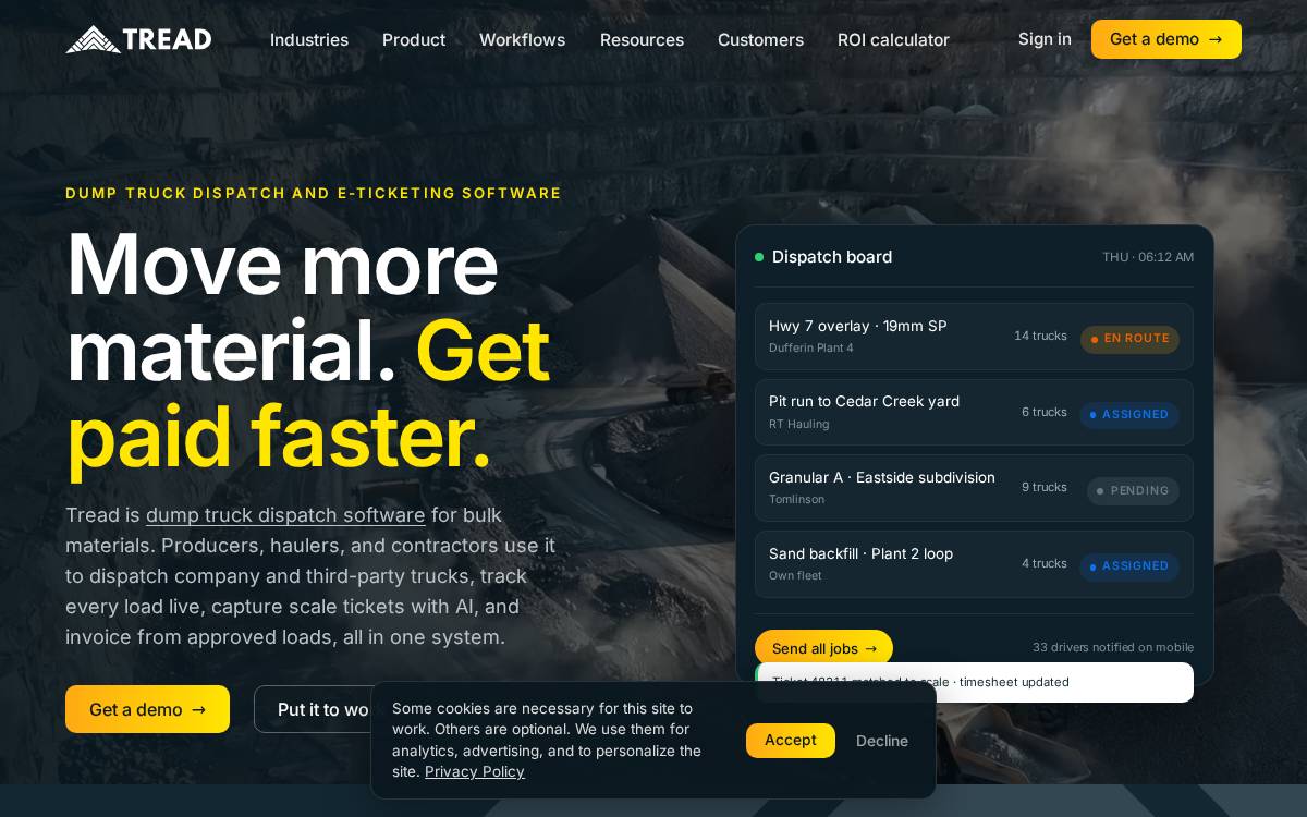 Tread website preview