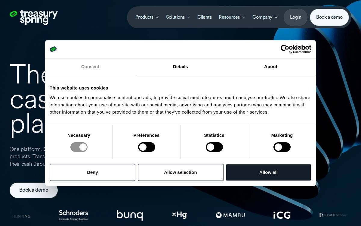 Treasury Spring website preview