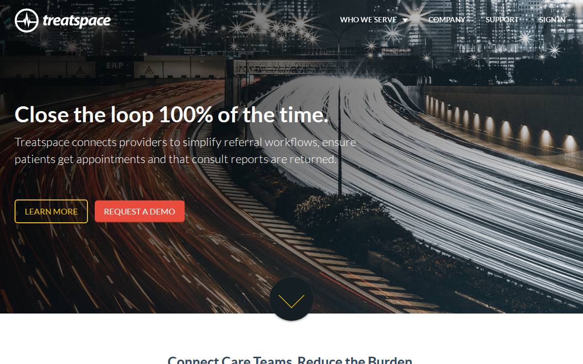 Treatspace website preview