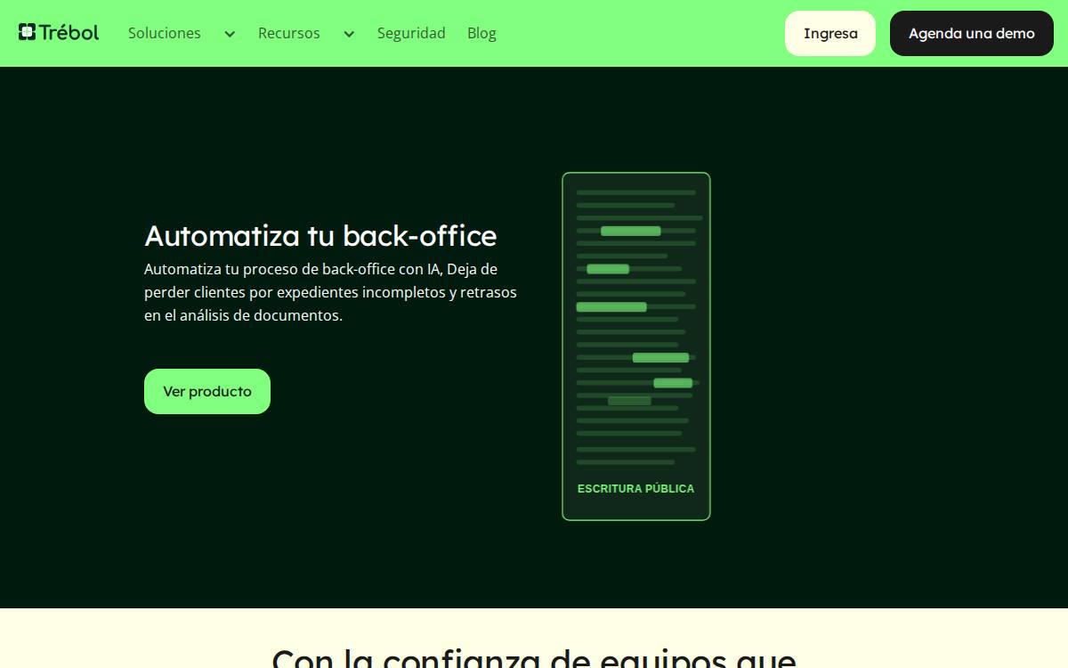Trébol website preview