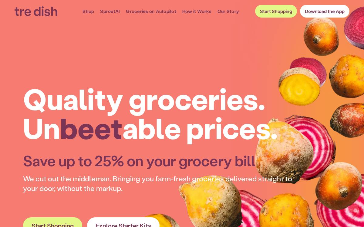 Tre'dish website preview