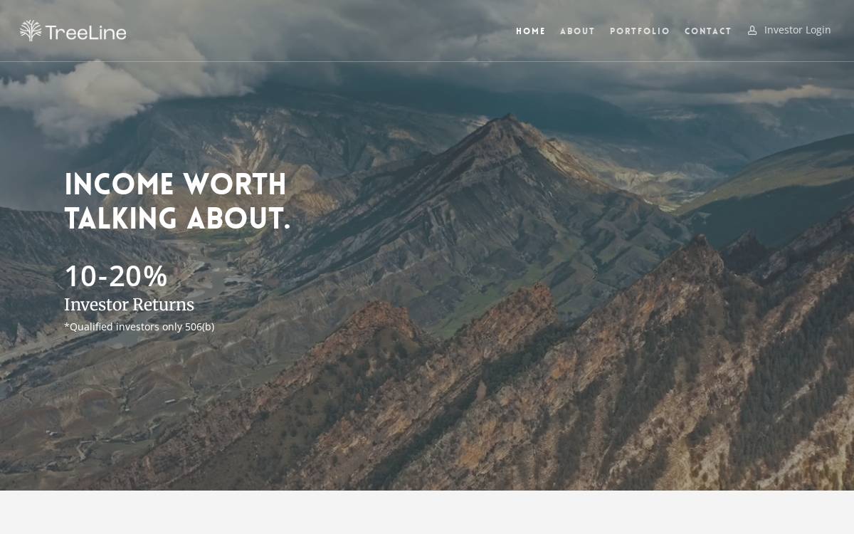 Tree Line Income website preview